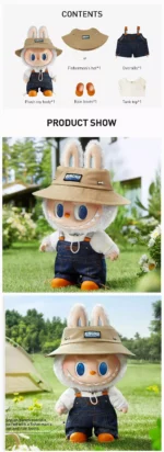 40cm Labubu Fall In Wild vinyl plush displayed on shelf with other collectibles (1)