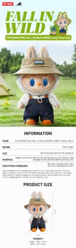 40cm Labubu Fall In Wild vinyl plush displayed on shelf with other collectibles (5)